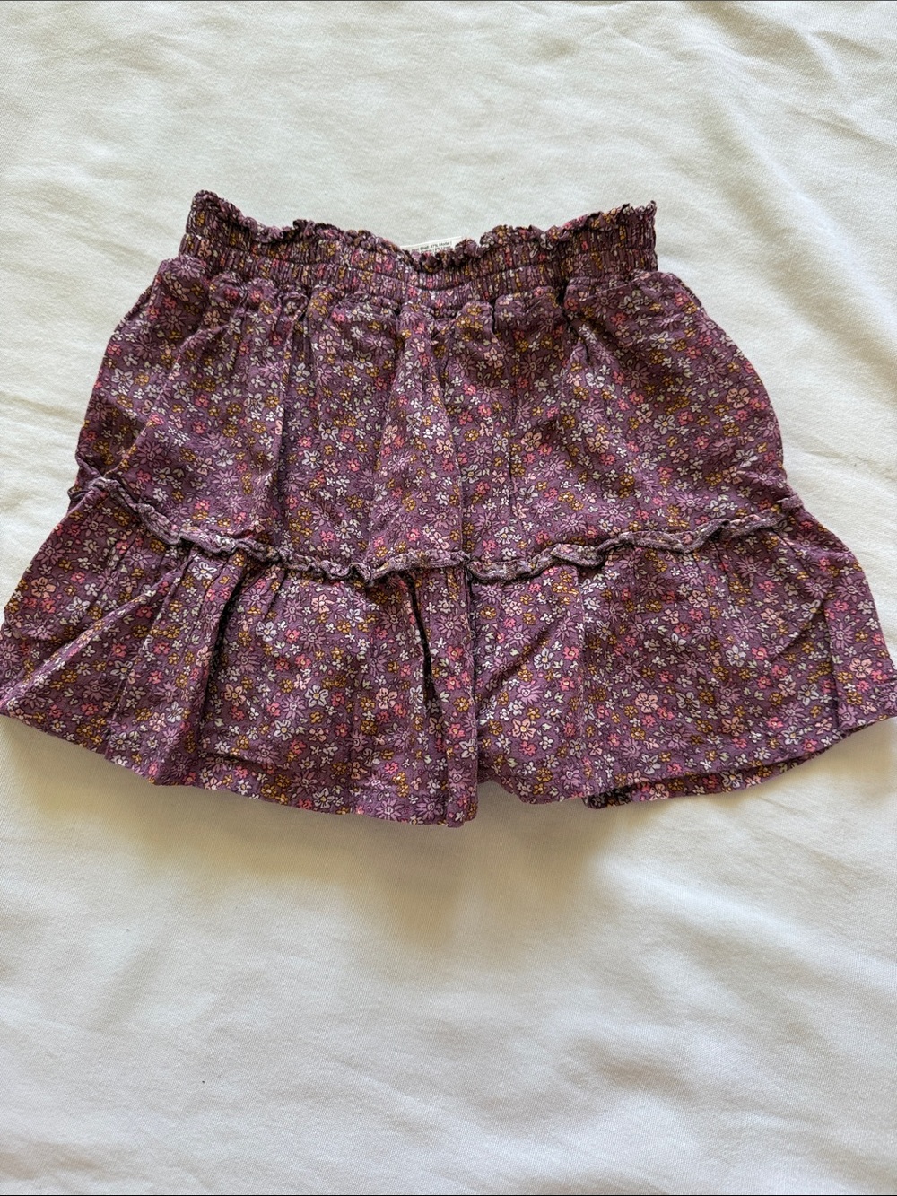 jumping beans Mauve Floral Ruffle Skirt